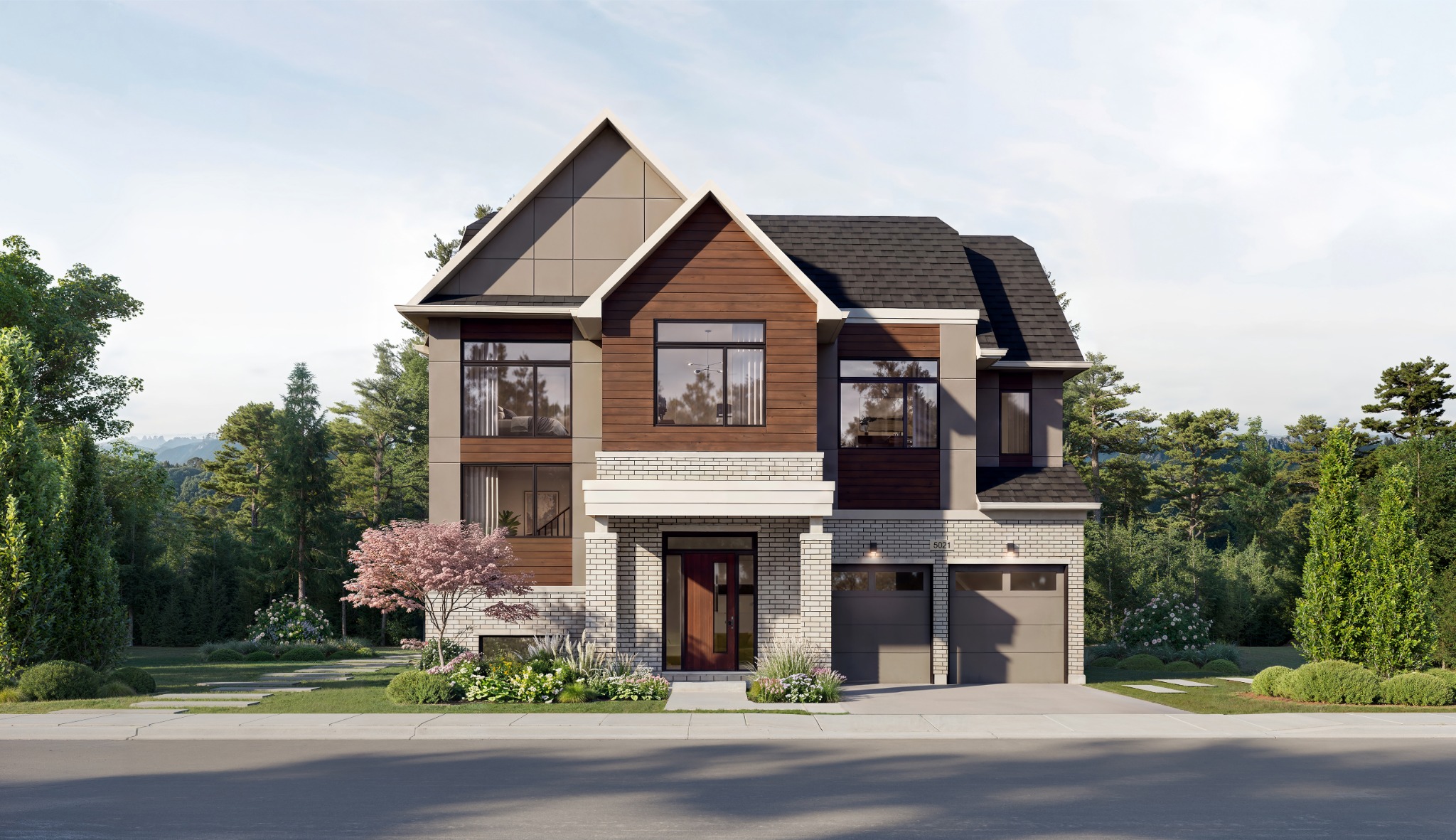 Five Oaks Oakville – 50-Foot Sandhill Detached Home, Elevation B Five Oaks Oakville 50-foot detached Sandhill home, Elevation B exterior rendering by Caivan